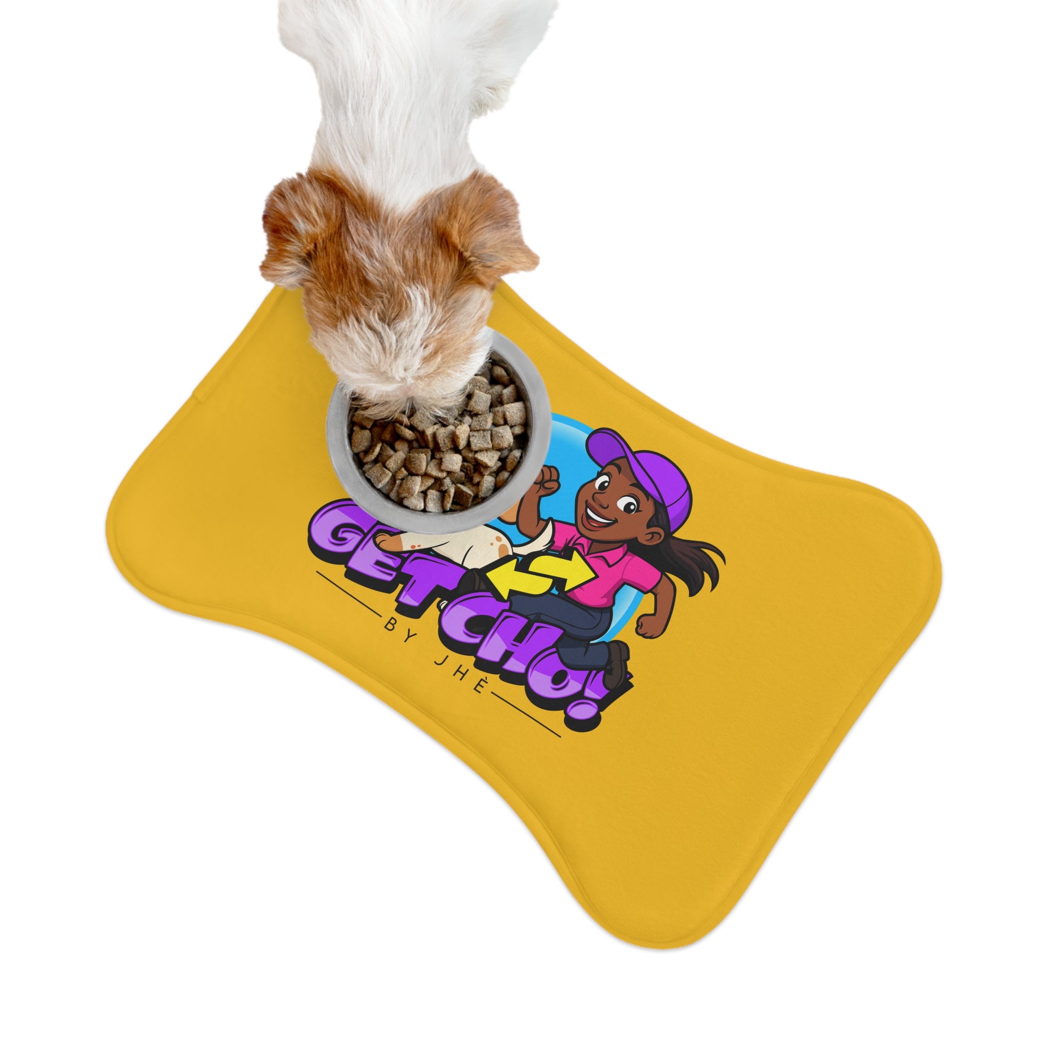 Get Cho! Pet Feeding Mat — Cute Cartoon Dog & Trainer Food Placemat