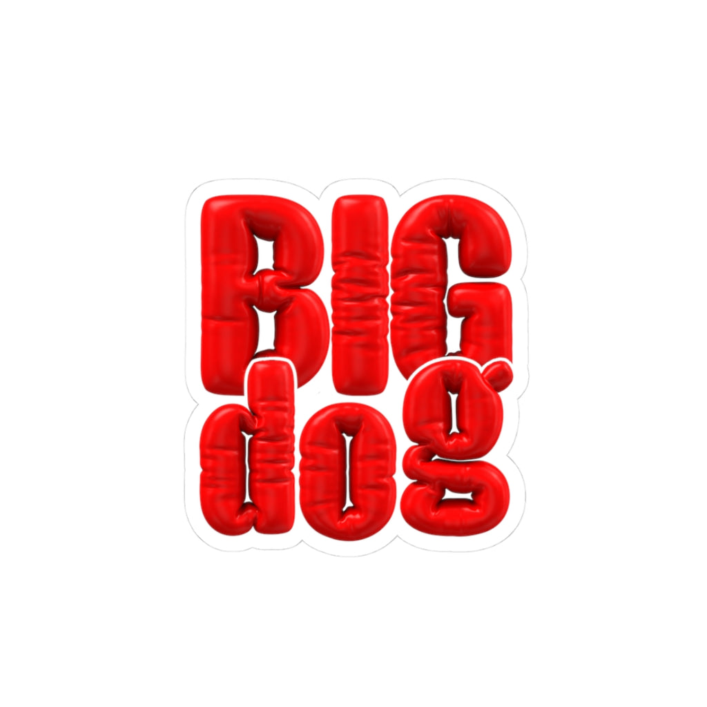 Big Dog Red Balloon-Style Kiss-Cut Sticker