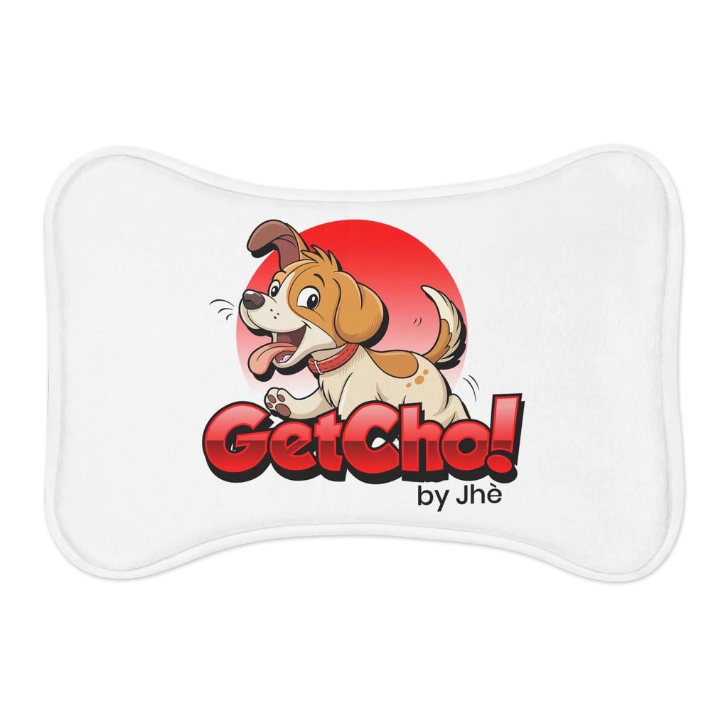 Pet Feeding Mat — Cute 'Get Cho!' Cartoon Dog Design