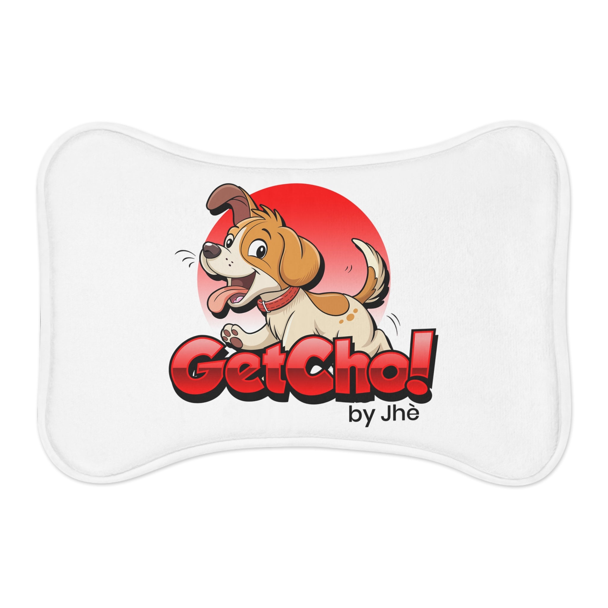 Pet Feeding Mat — Cute 'Get Cho!' Cartoon Dog Design