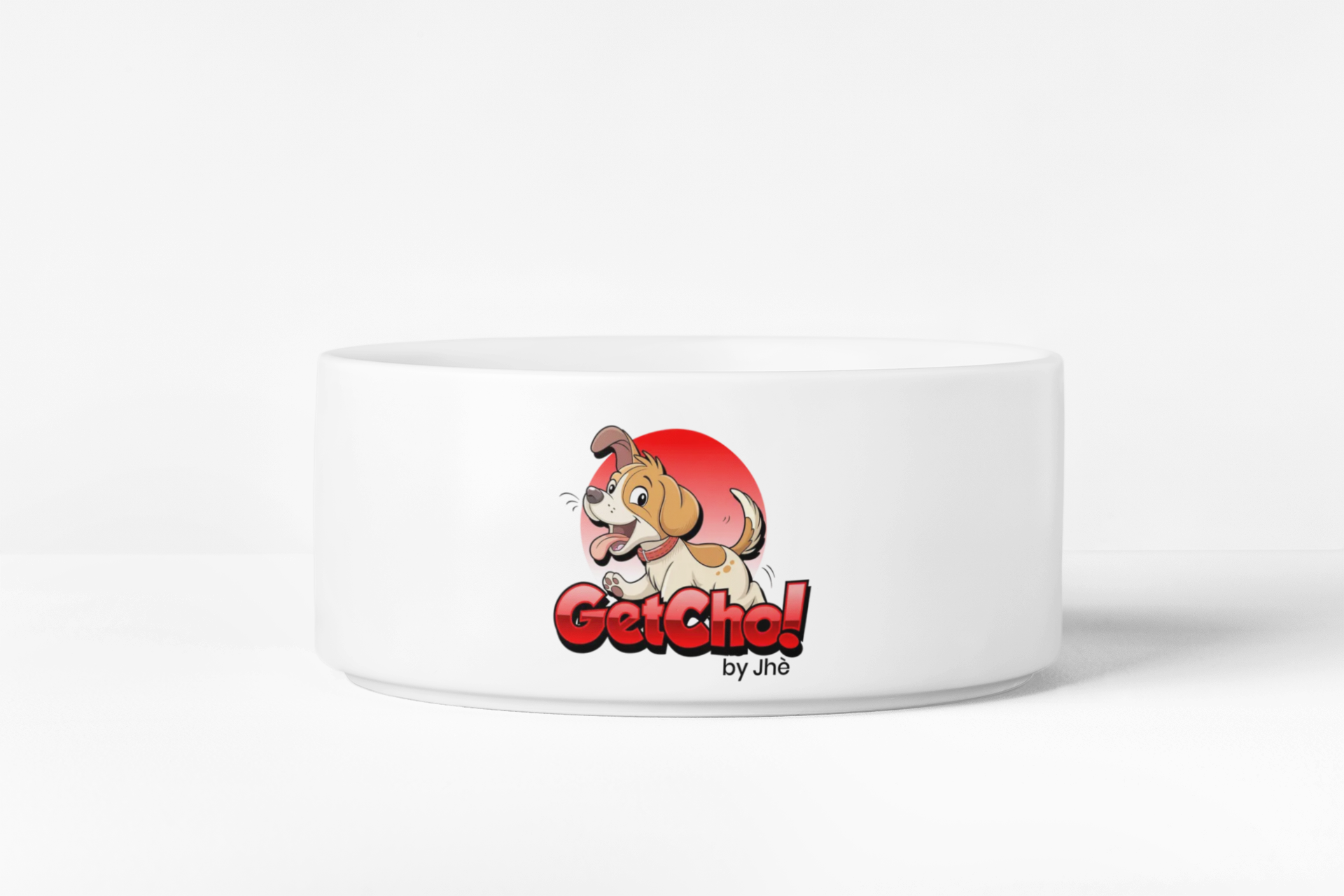 Pet Bowl — 18oz Cute Puppy "GetCho!" Food & Water Bowl