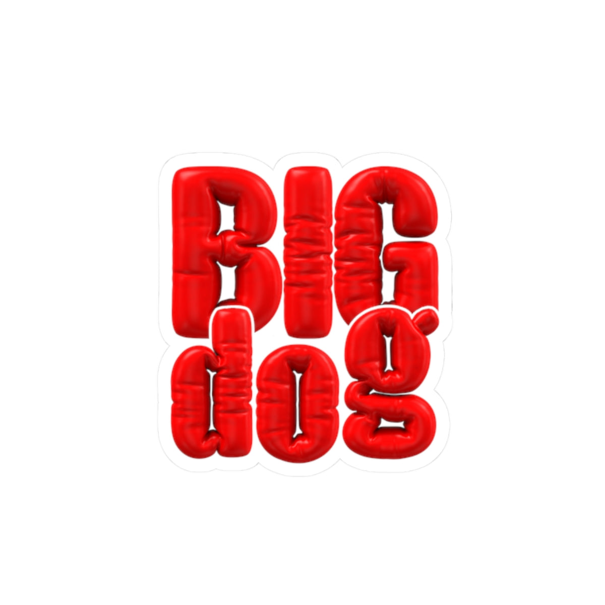 Big Dog Red Balloon-Style Kiss-Cut Sticker