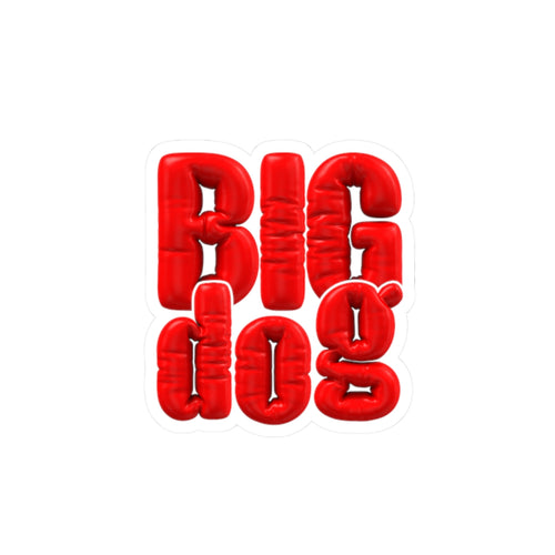 Big Dog Red Balloon-Style Kiss-Cut Sticker