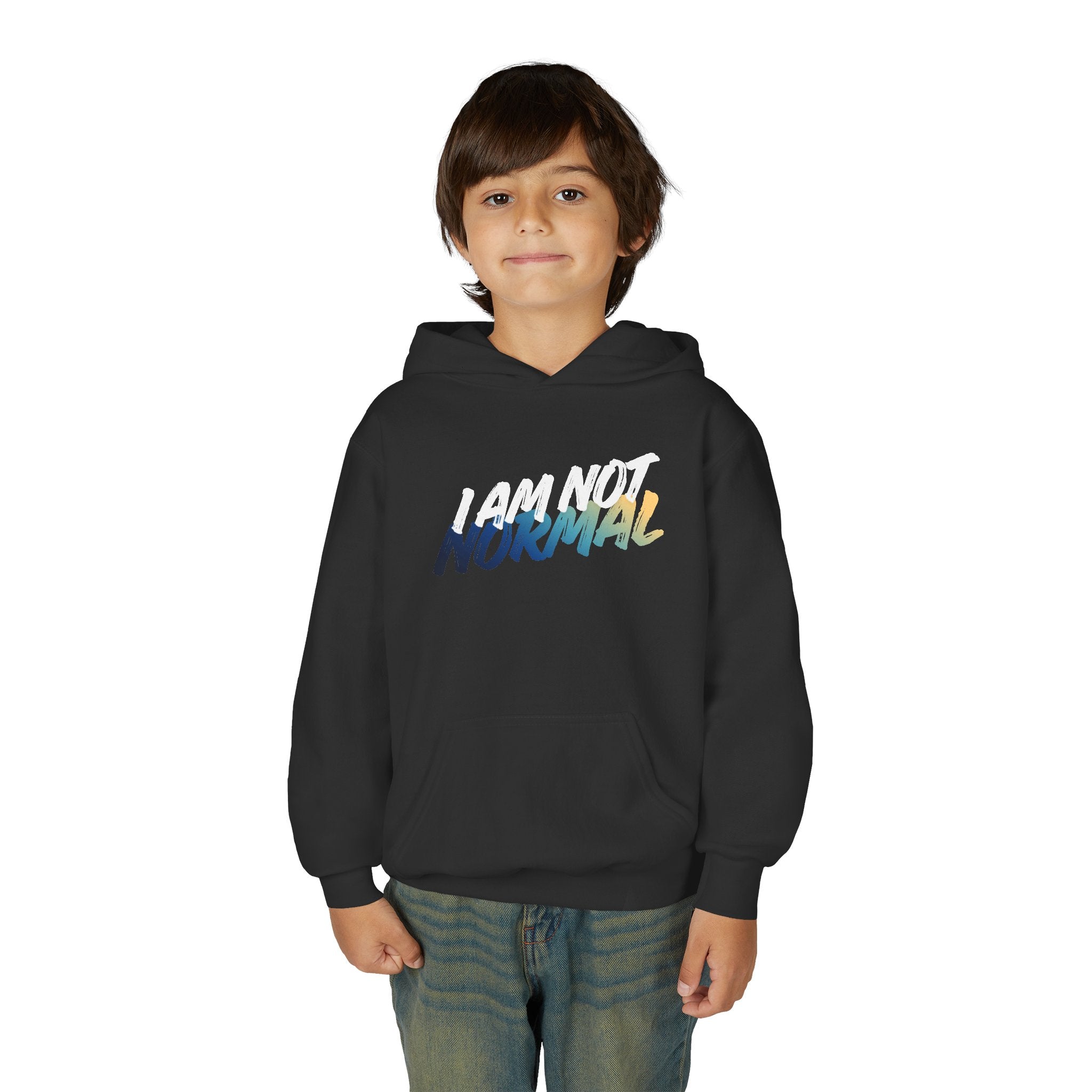 I Am Not Normal Youth Hoodie — Bold Graphic Teen Statement Sweatshirt