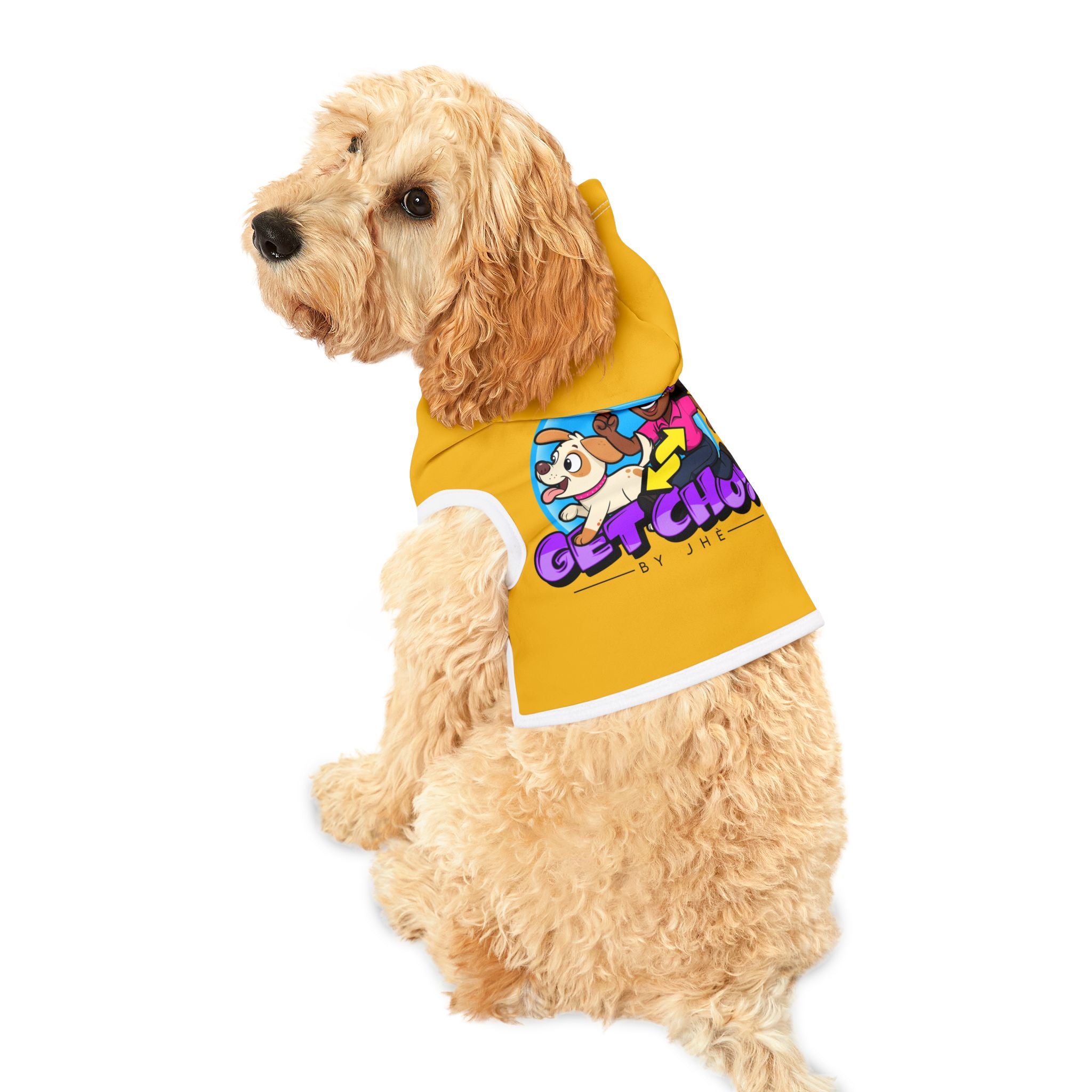 Pet Hoodie — 'Get Cho!' Cute Runner & Dog Graphic Hooded Pet Sweatshirt