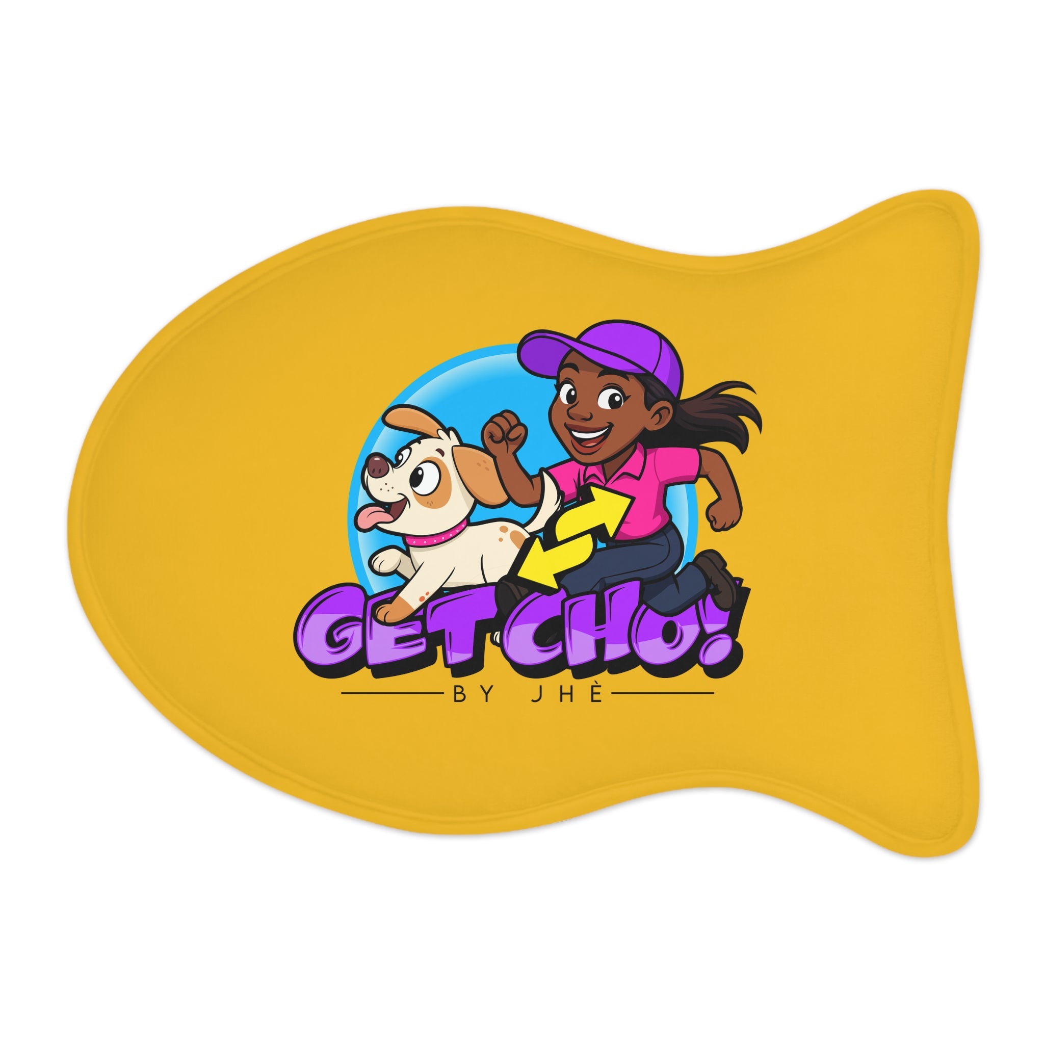 Get Cho! Pet Feeding Mat — Cute Cartoon Dog & Trainer Food Placemat