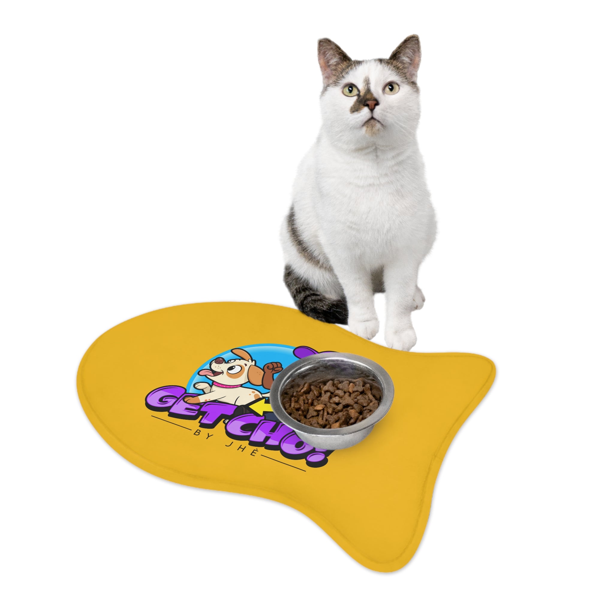 Get Cho! Pet Feeding Mat — Cute Cartoon Dog & Trainer Food Placemat