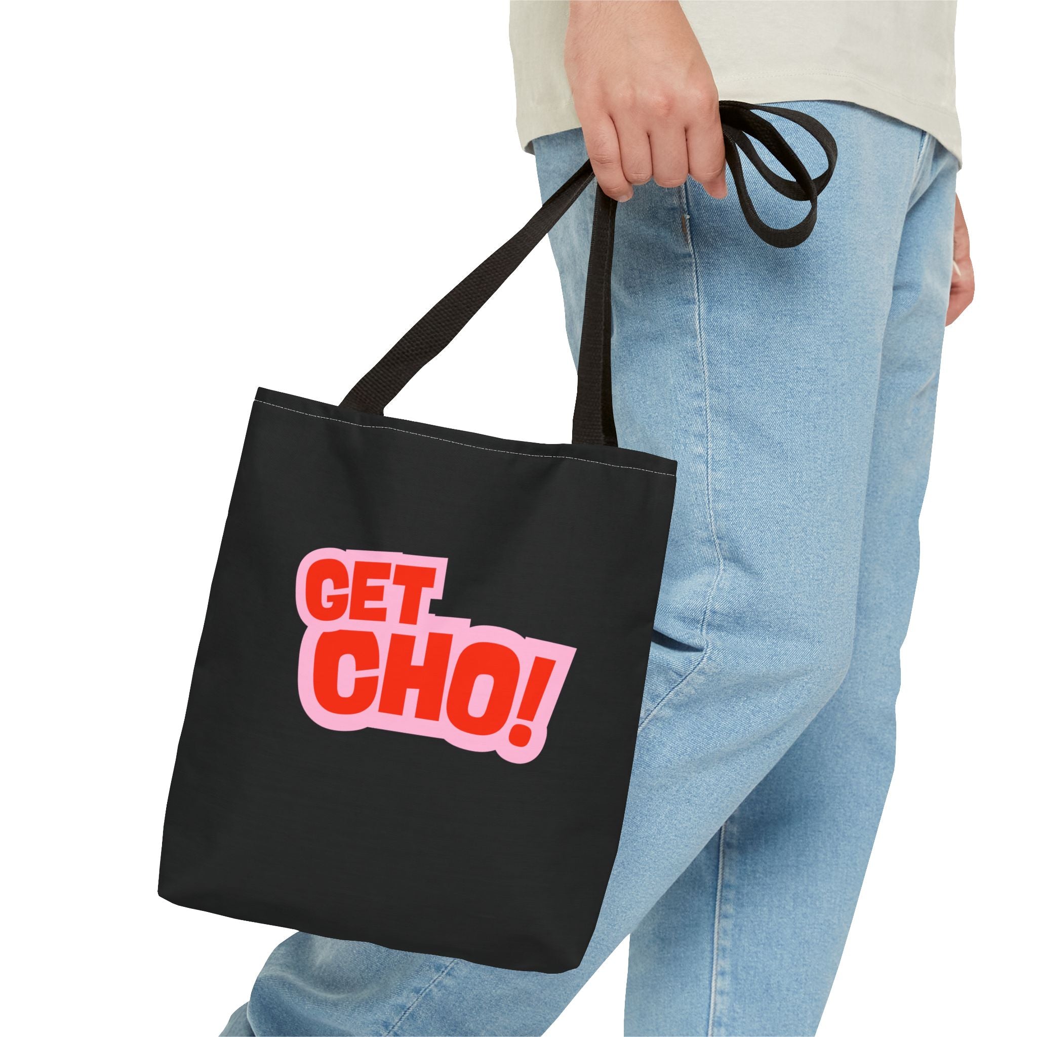 GetCho! Graphic Tote Bag — Bold Retro Slogan Canvas Tote