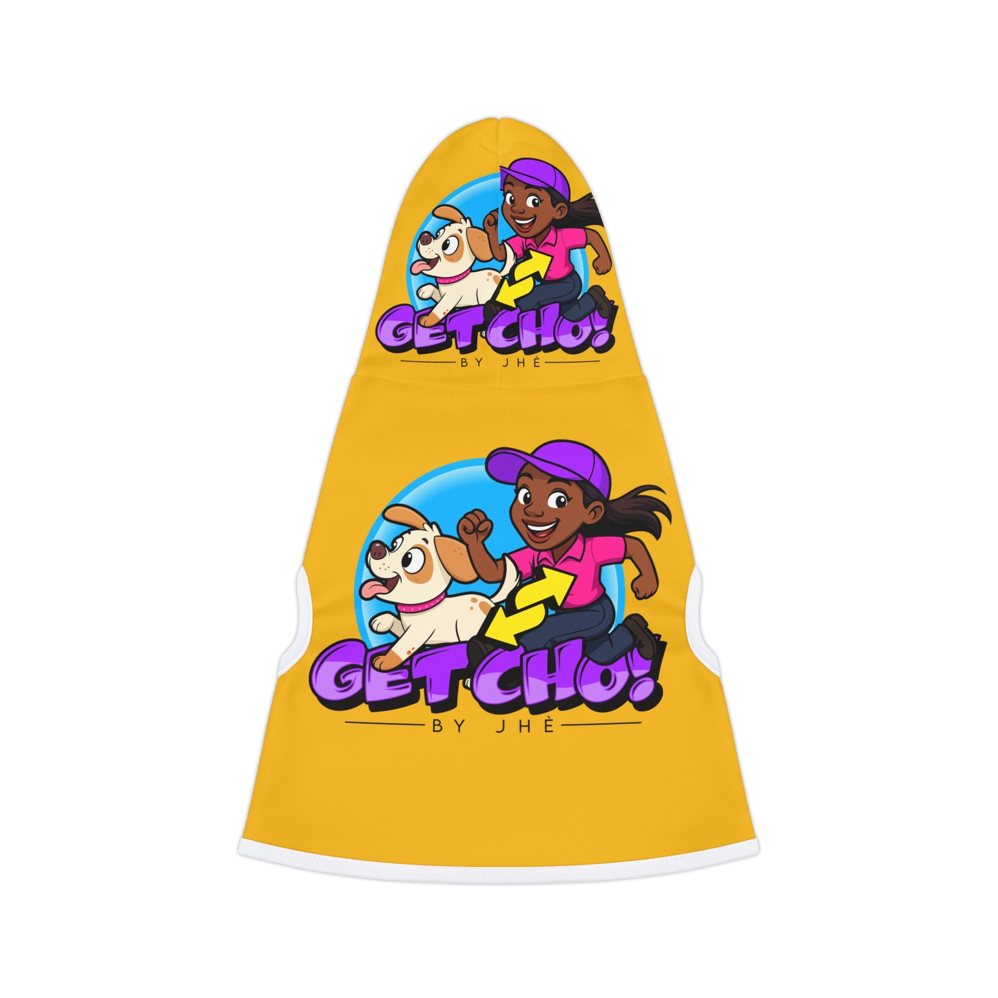 Pet Hoodie — 'Get Cho!' Cute Runner & Dog Graphic Hooded Pet Sweatshirt