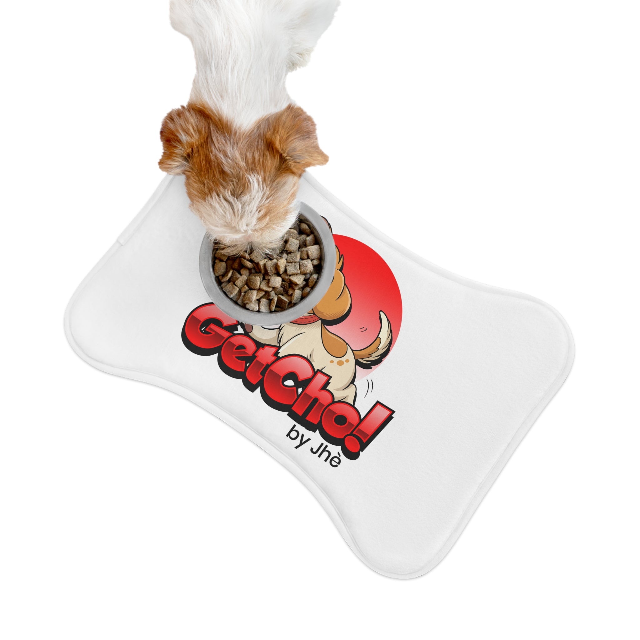 Pet Feeding Mat — Cute 'Get Cho!' Cartoon Dog Design