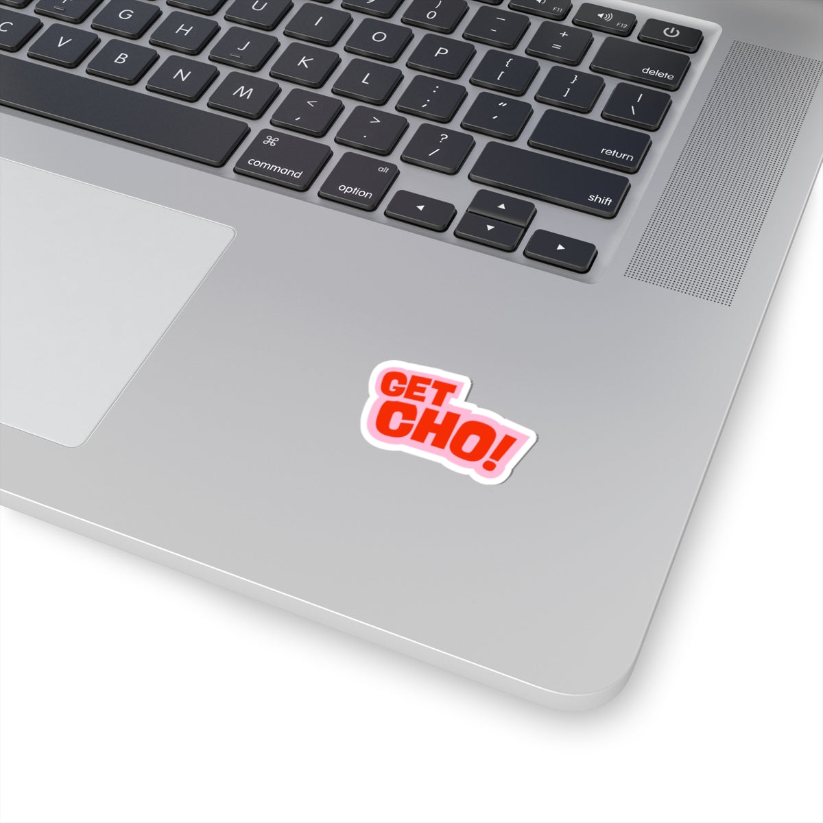 Get Cho! Kiss-Cut Sticker – Bold Red Retro Typography Laptop Decal
