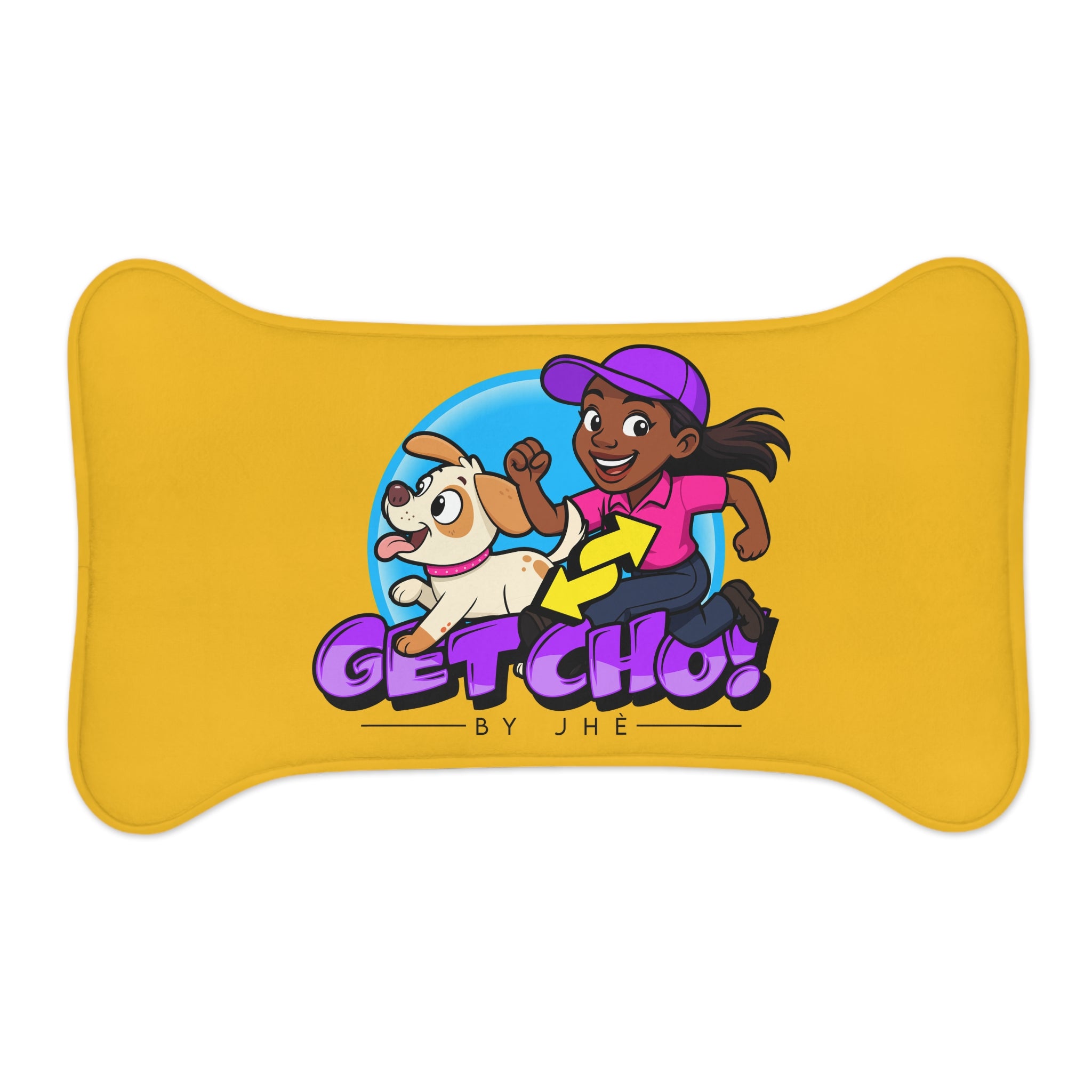 Get Cho! Pet Feeding Mat — Cute Cartoon Dog & Trainer Food Placemat